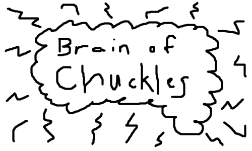 A hand-drawn diagram labelled "Brain of Chuckles".